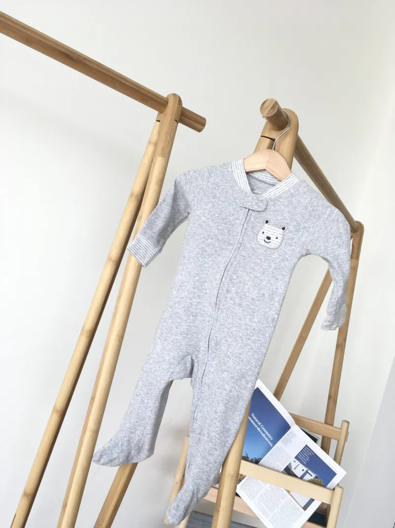 2-Way Zip Cotton Sleep & Play ชุดนอนลายน้องหมี