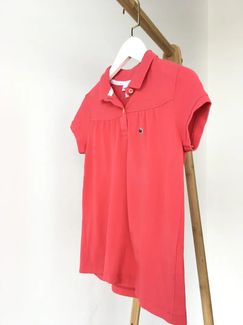 Girls' Lacoste Scalloped Collar Mini Piqué Polo Shirt เสื้อโปโลหญิง คอปก