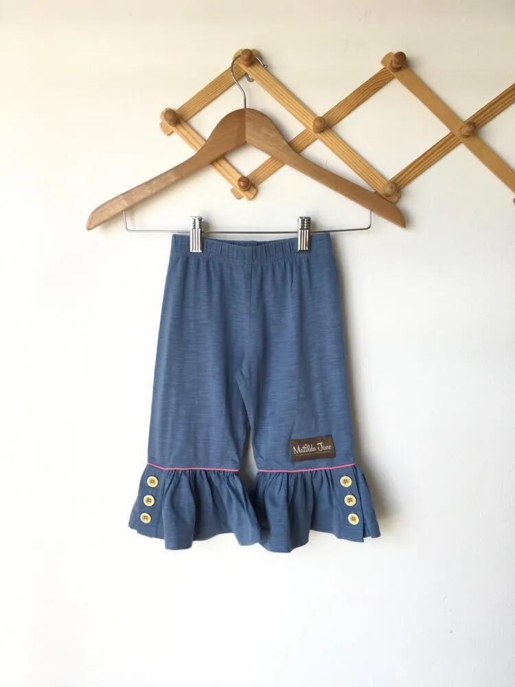 Women's Big Ruffle - Vintage Blue กางเกงทรงวินเทจ