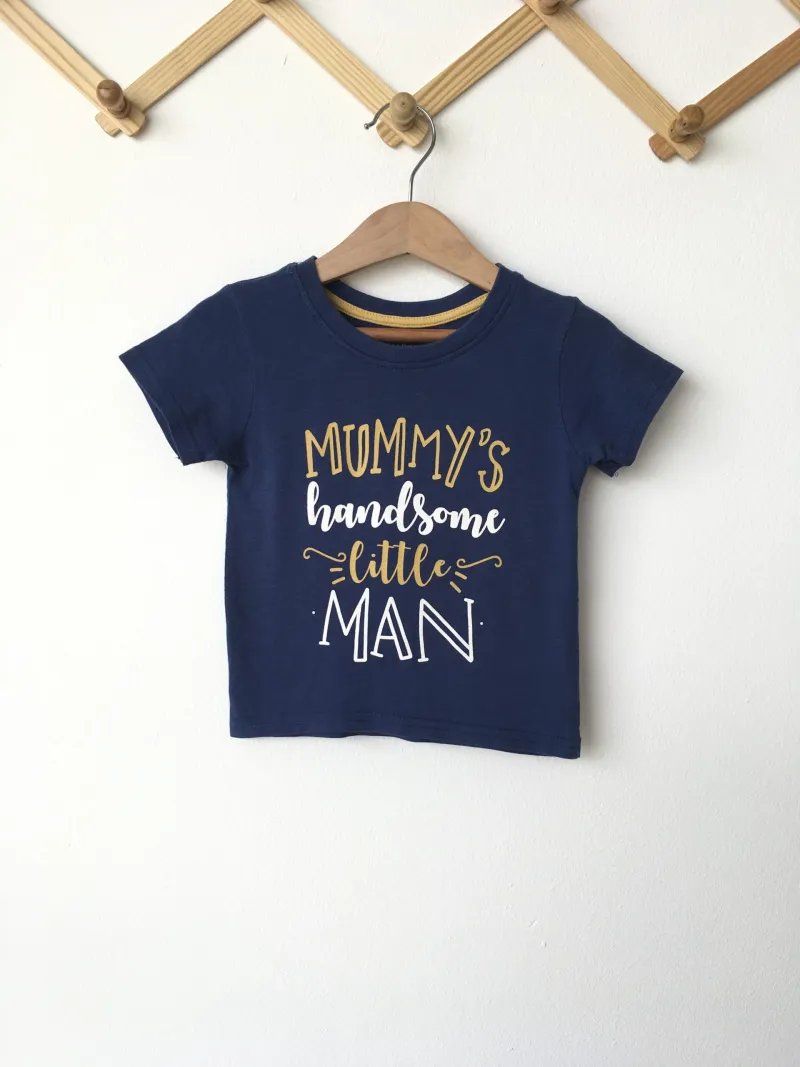 Mumy's handsome little Man Shirt เสื้อยืด สกรีนMumy's handsome little Man