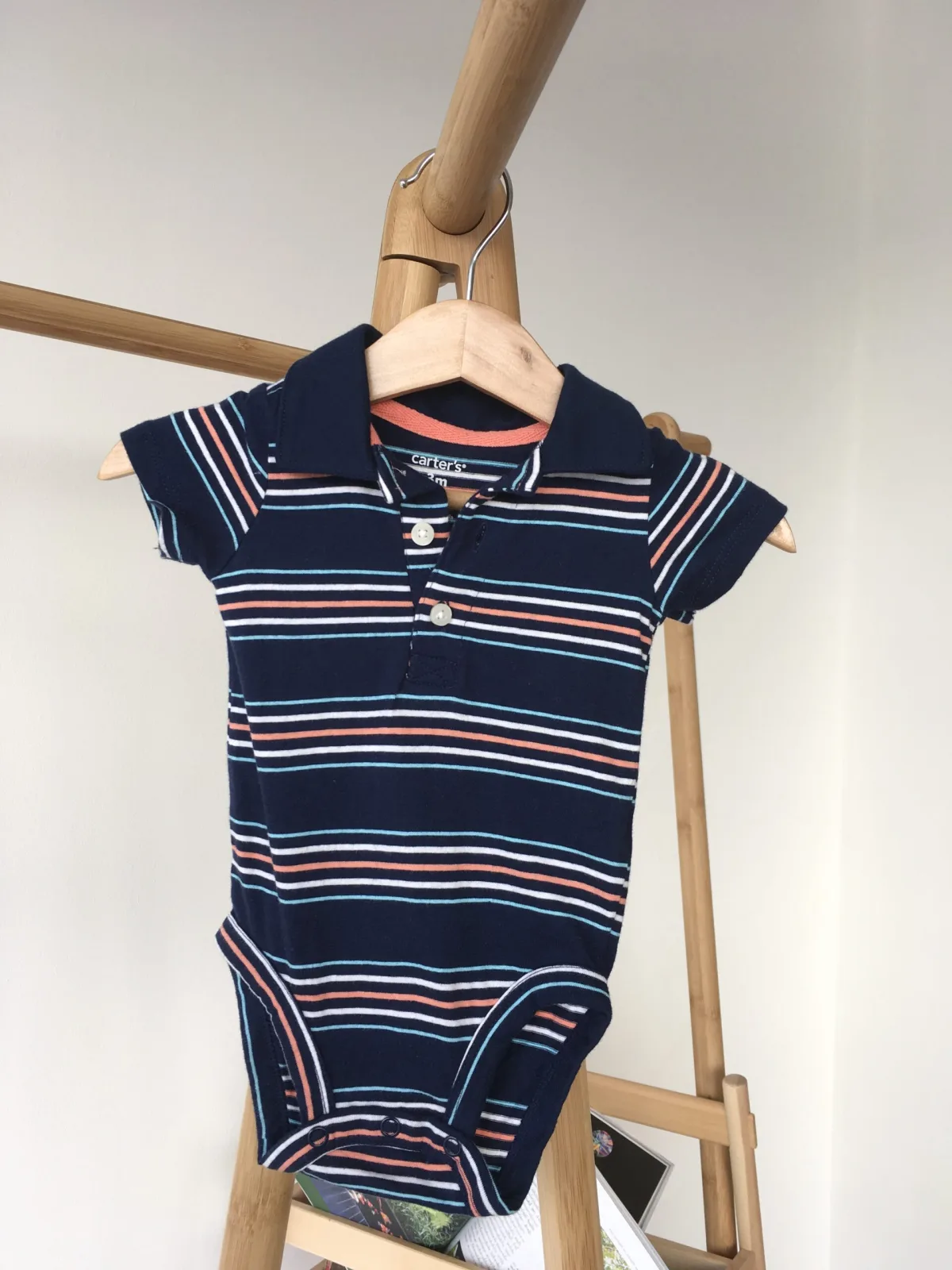 Striped Body suits ชุดบอดี้สูทคอปกลายทางสีน้ำเงิน