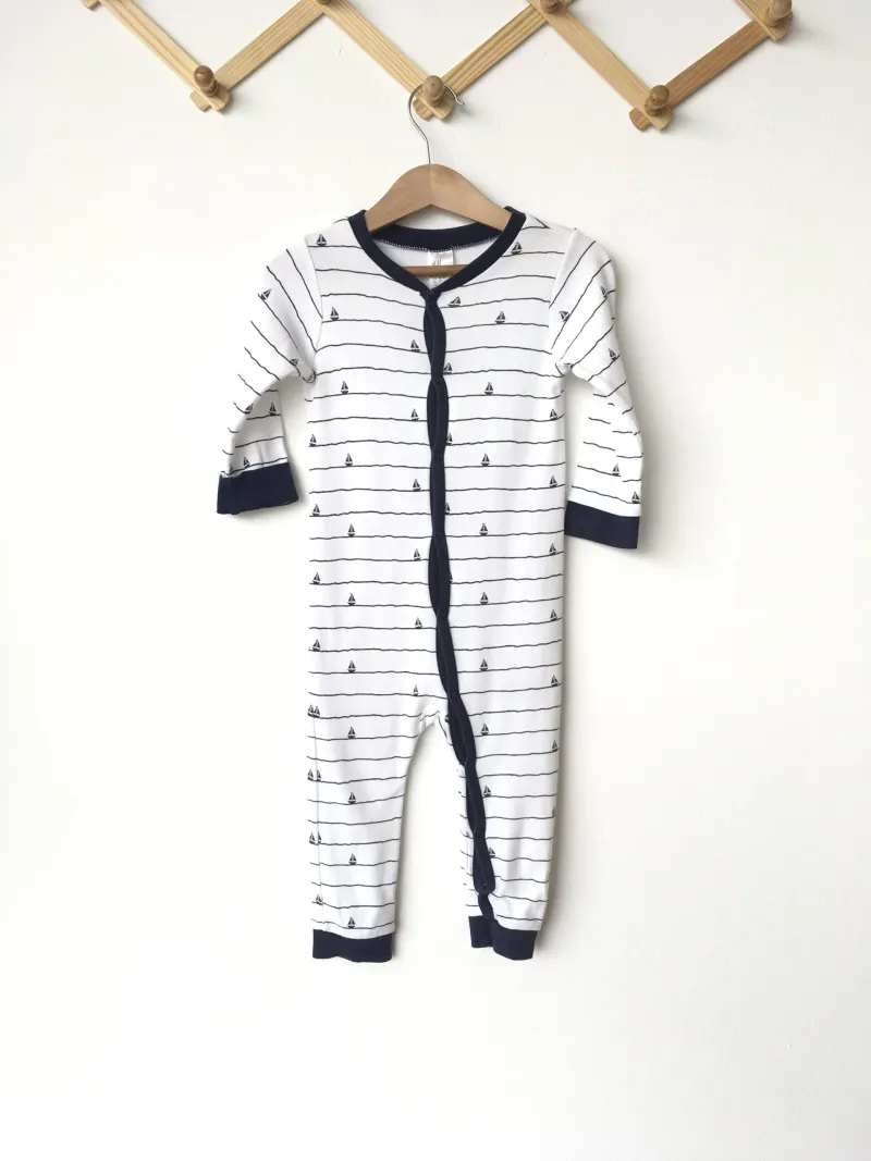 Boat Pajamas ชุดนอนคอวีขายาว ลายเรือ