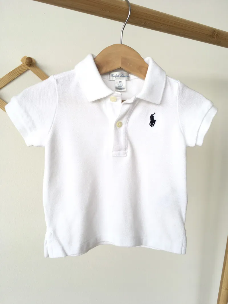 Ralph Lauren Polo Shirt เสื้อเชิ้ตคอปกโปโลสีขาว