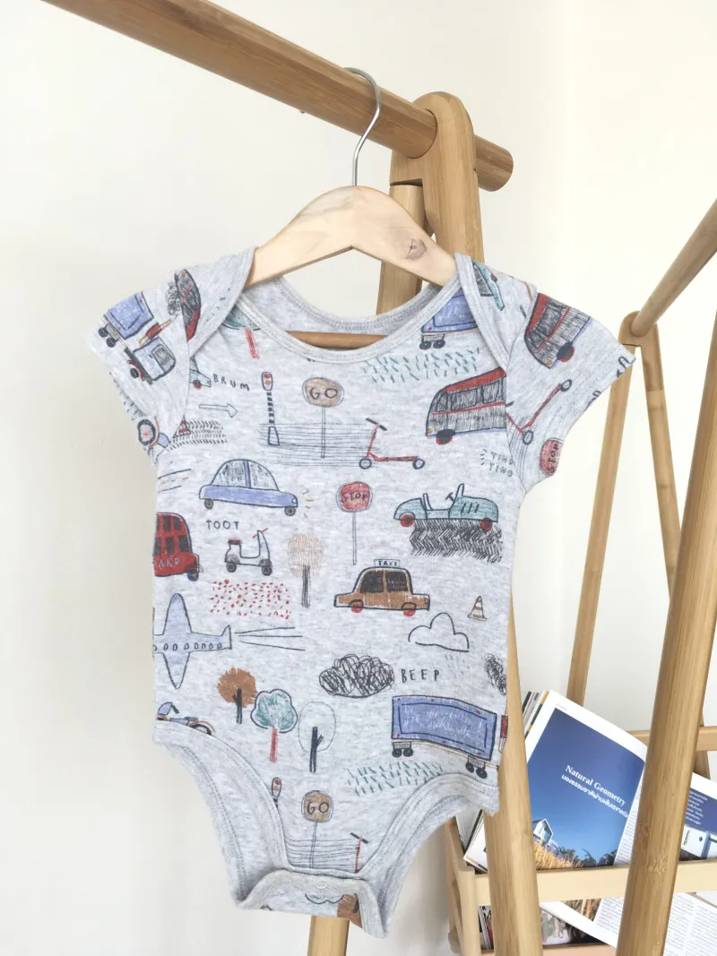 Car Boys Bodysuit ชุดบอดี้สูทขาสั้นลายรถ