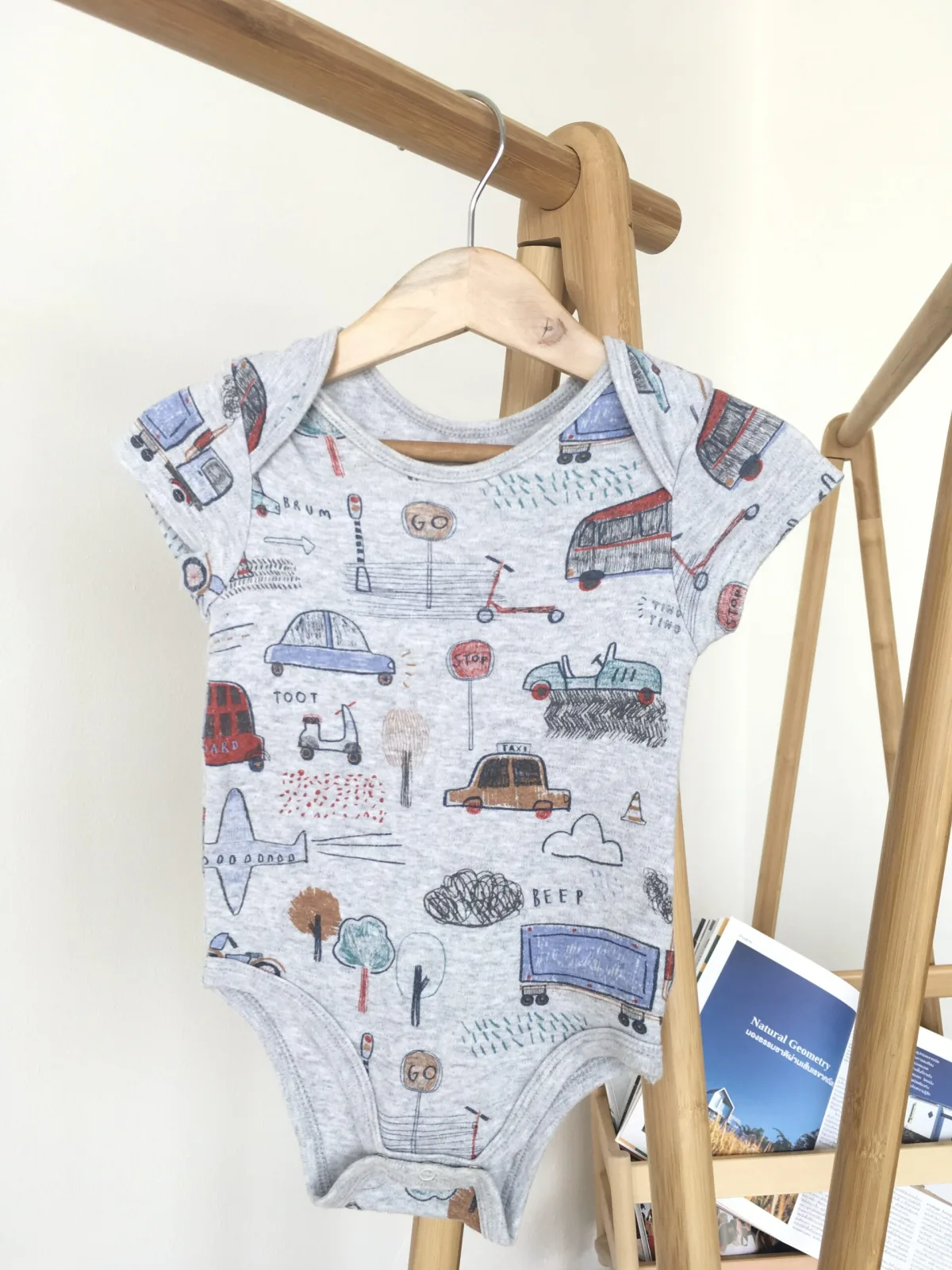Car Boys Bodysuit ชุดบอดี้สูทขาสั้นลายรถ