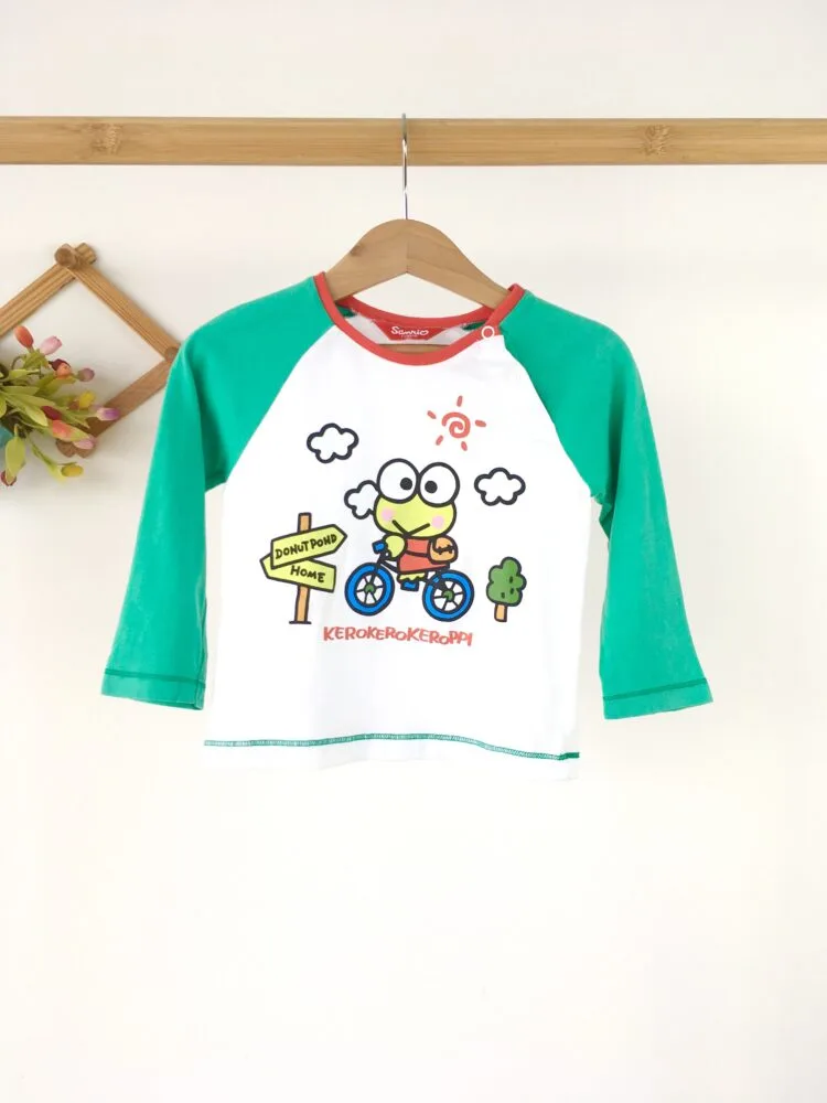long-sleeved shirt SANRIO Kerokerokerop เสื้อแขนยาวเด็กผู้ชายลายเคโรโร๊ะ