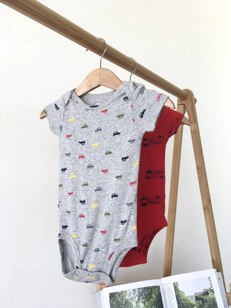 Car Body suit ชุดบอดี้สูทขาสั้นลายรถ