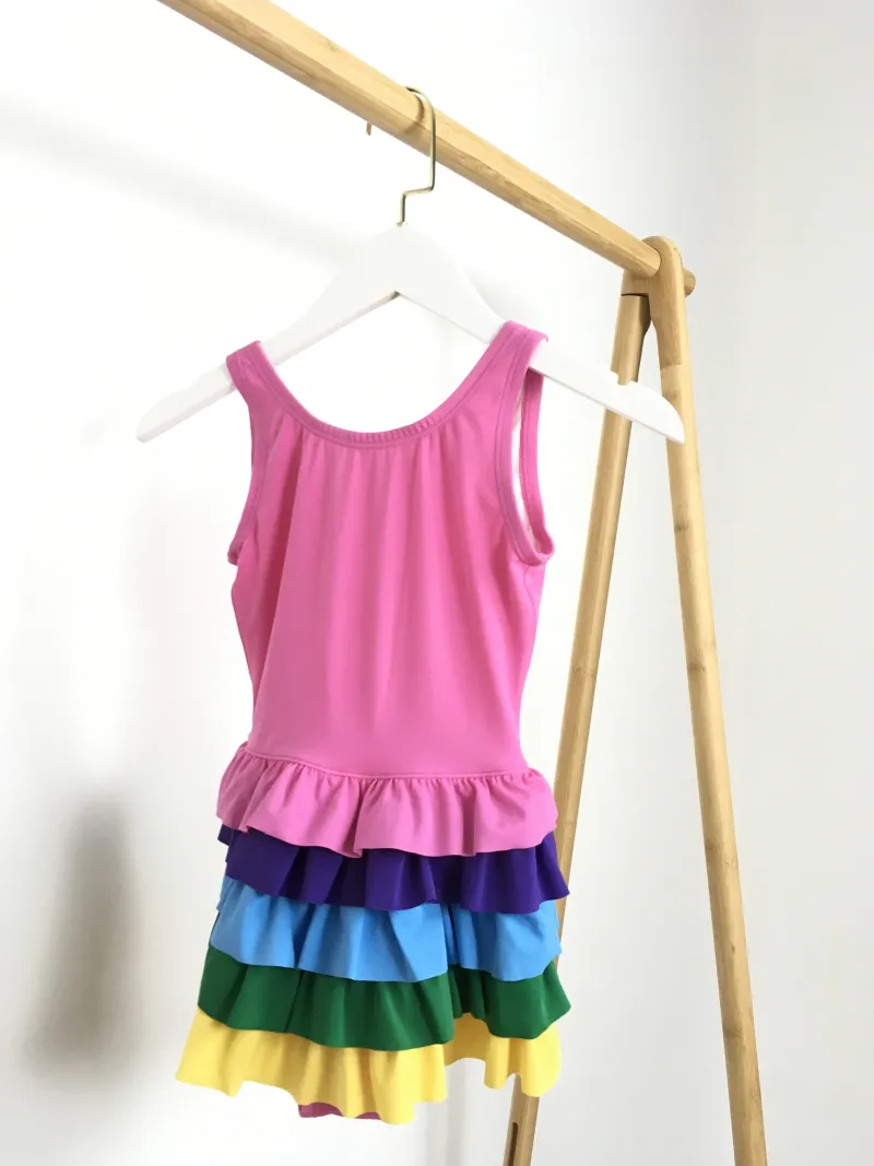 Rainbow Skirt One Piece Suit ชุดว่ายน้ำกระโปรงสายรุ้ง