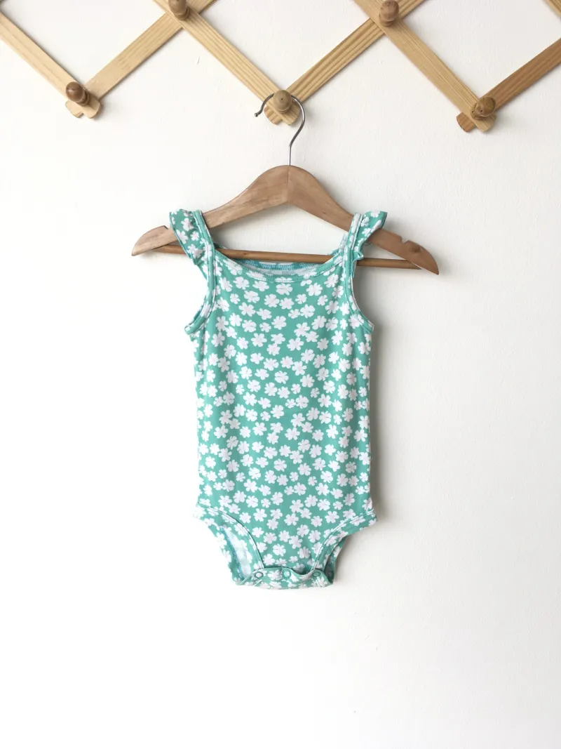 Flowers Bodysuit ชุดบอดี้สูทขาสั้นลายดอกไม้