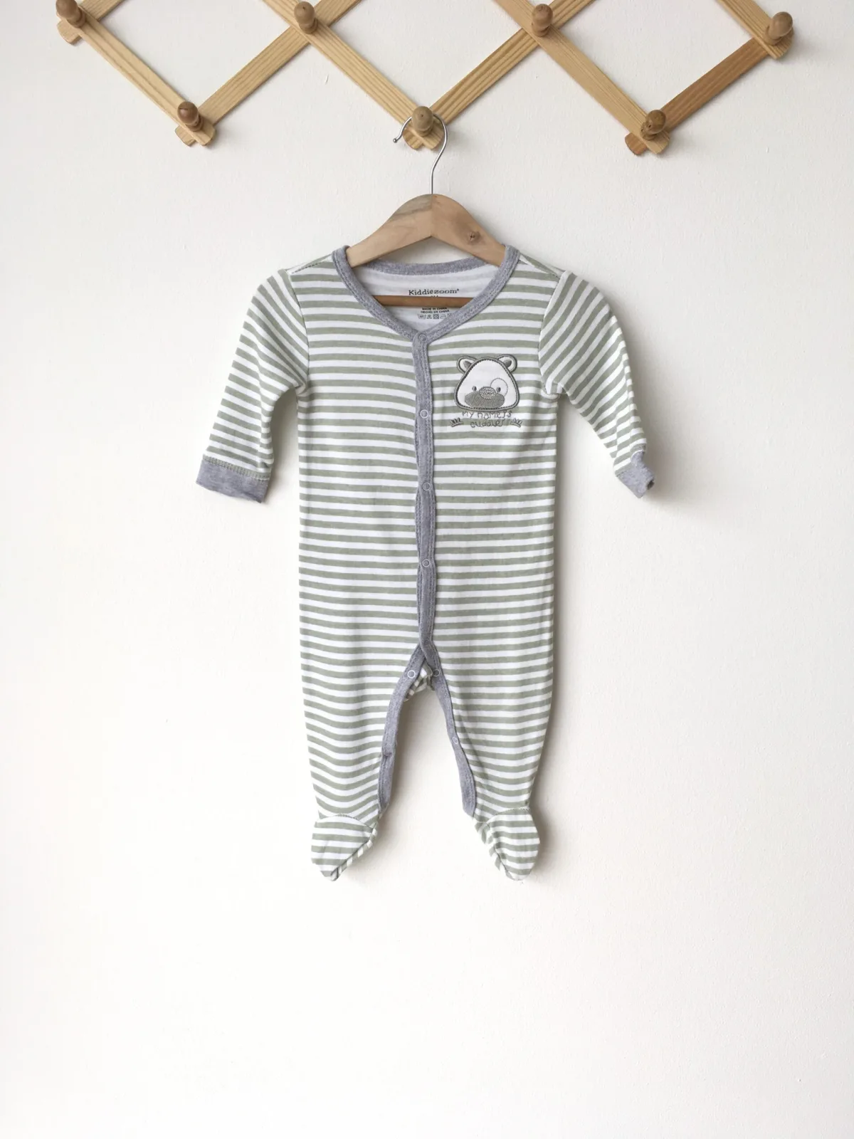Bear Pajamas ชุดนอนคอกลมขายาวลายปักหมี